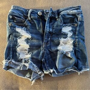 American Eagle Ne(x)t Level Stretch high waisted destroyed jean shorts